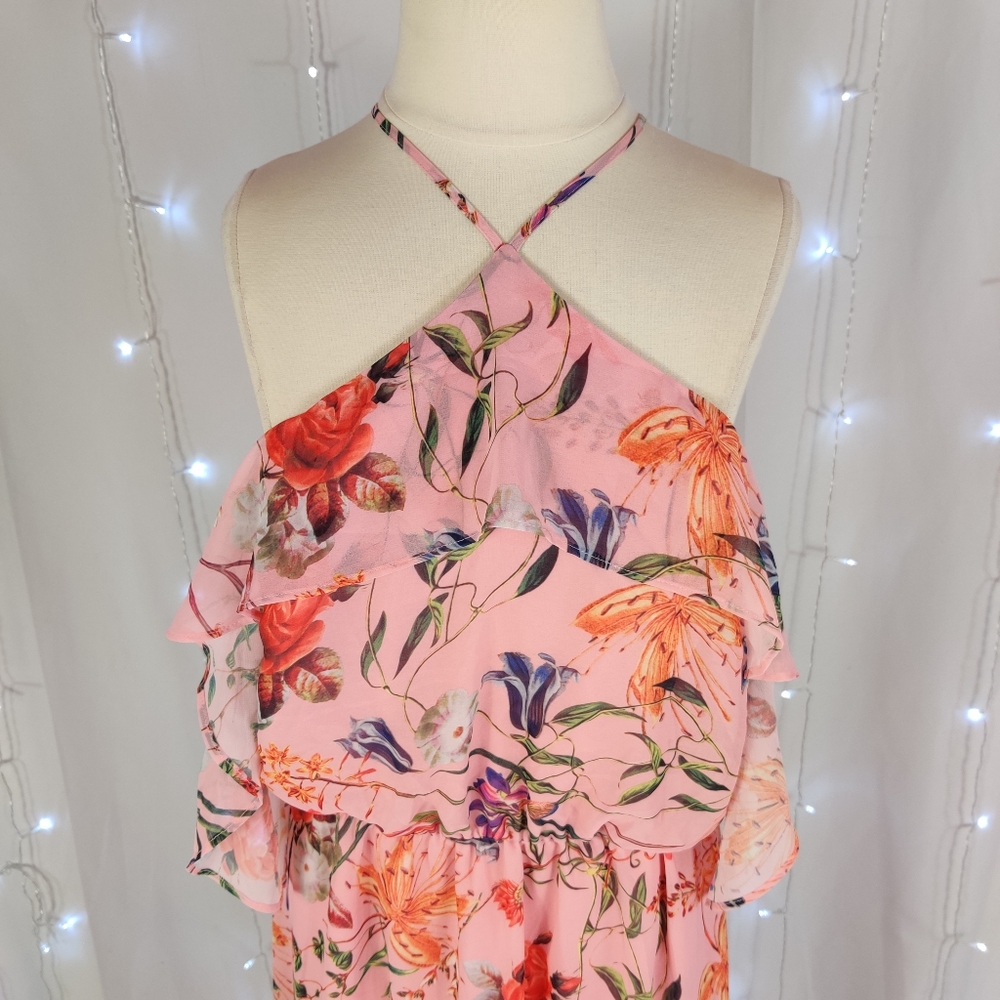Belle + Sky Halter High Low Ruffle Dress - Picture 5 of 8